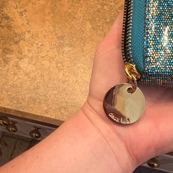 Deux Lux Blue Glitter and Iridescent Heart Wallet - Picture 2 of 10